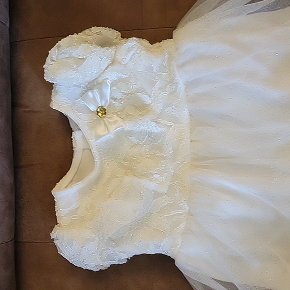 Nannette formal fancy rosette baby 12 month dress wedding baptism - Picture 2 of 9